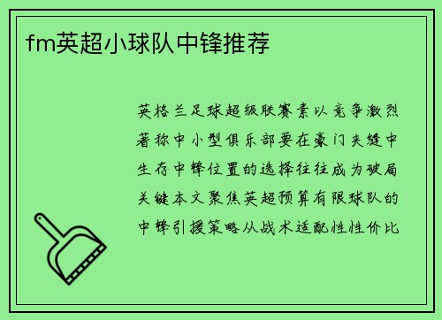 fm英超小球队中锋推荐